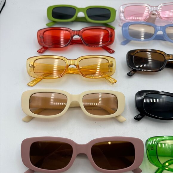 Box Of 10 Trendy Sunglasses Assorted Colors Styles Unisex Fashion Eyewear Props - Picture 7 of 16